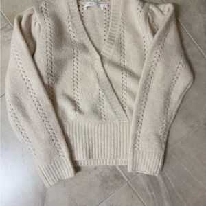 Astr Cream V-Neck Sweater